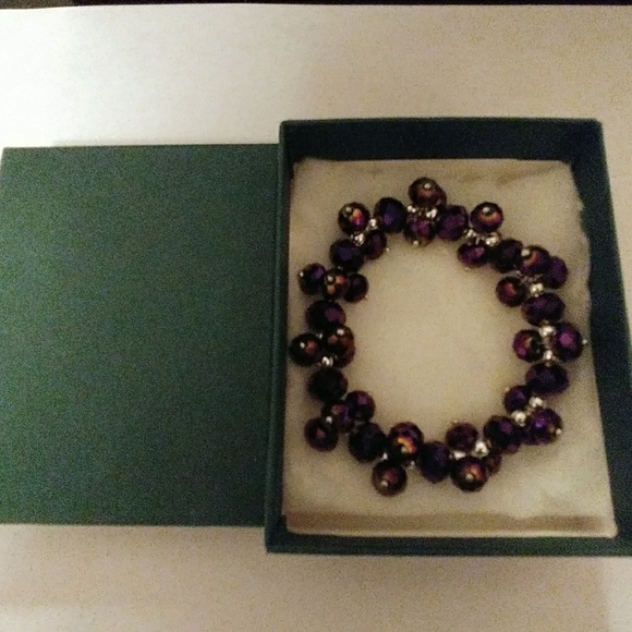 Purple Metallic Crystal Bracelet - Picture 8 of 8